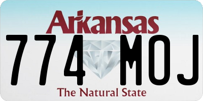 AR license plate 774MOJ