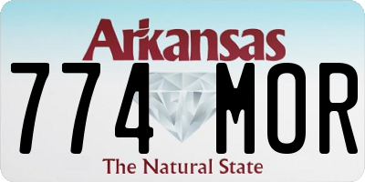 AR license plate 774MOR