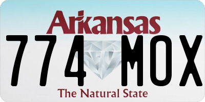 AR license plate 774MOX
