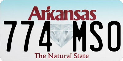 AR license plate 774MSO