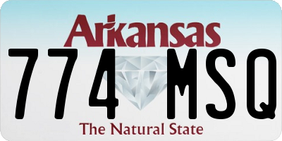 AR license plate 774MSQ