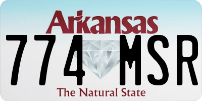 AR license plate 774MSR