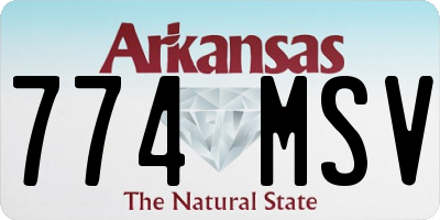 AR license plate 774MSV