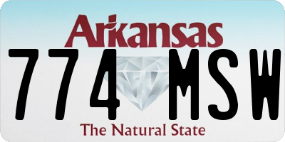 AR license plate 774MSW