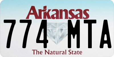 AR license plate 774MTA