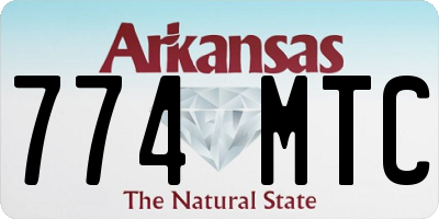AR license plate 774MTC