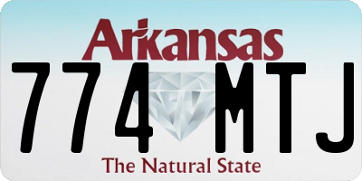 AR license plate 774MTJ