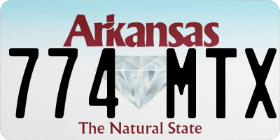 AR license plate 774MTX