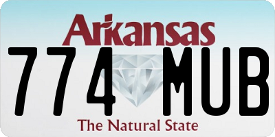 AR license plate 774MUB