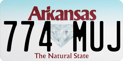 AR license plate 774MUJ