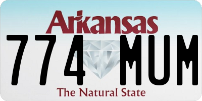 AR license plate 774MUM