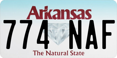 AR license plate 774NAF