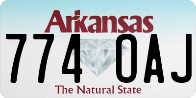 AR license plate 774OAJ