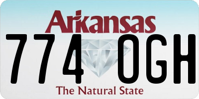 AR license plate 774OGH