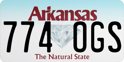 AR license plate 774OGS
