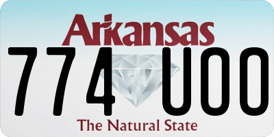 AR license plate 774UOO