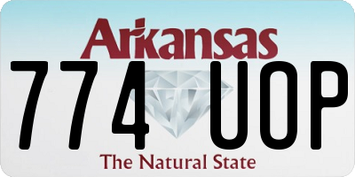 AR license plate 774UOP