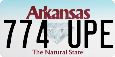 AR license plate 774UPE