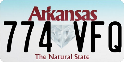 AR license plate 774VFQ