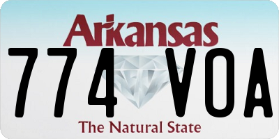 AR license plate 774VOA