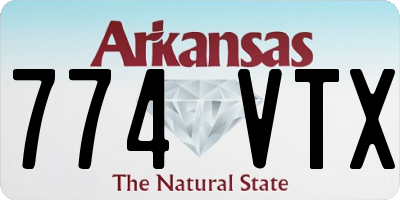 AR license plate 774VTX