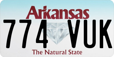 AR license plate 774VUK