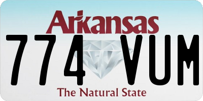 AR license plate 774VUM