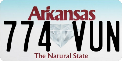 AR license plate 774VUN