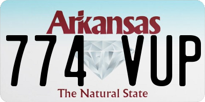 AR license plate 774VUP