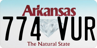 AR license plate 774VUR