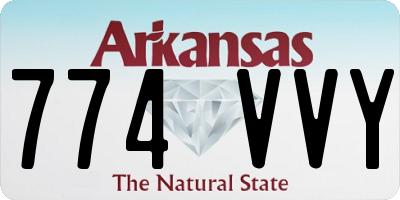 AR license plate 774VVY