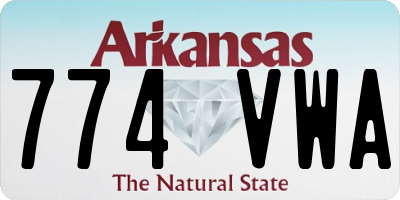 AR license plate 774VWA