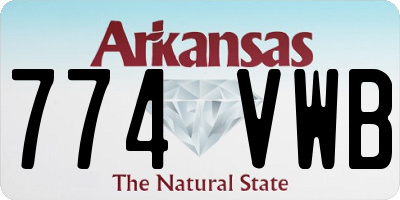 AR license plate 774VWB