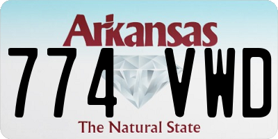 AR license plate 774VWD