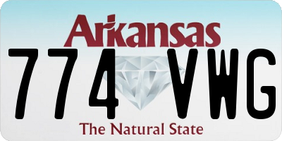 AR license plate 774VWG