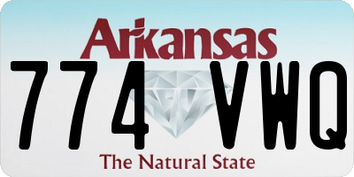 AR license plate 774VWQ