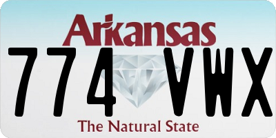 AR license plate 774VWX
