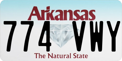 AR license plate 774VWY