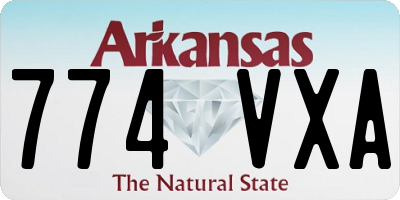 AR license plate 774VXA