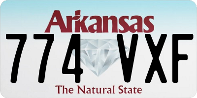 AR license plate 774VXF
