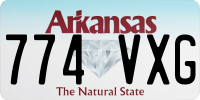 AR license plate 774VXG