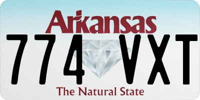 AR license plate 774VXT