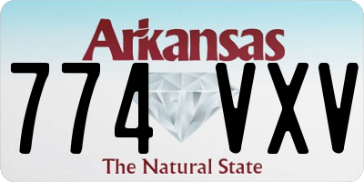 AR license plate 774VXV