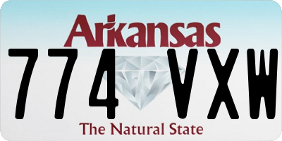 AR license plate 774VXW