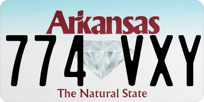 AR license plate 774VXY