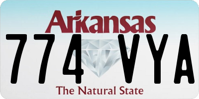 AR license plate 774VYA