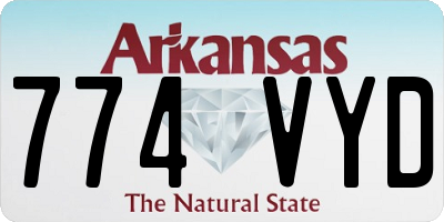 AR license plate 774VYD