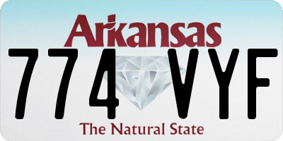 AR license plate 774VYF