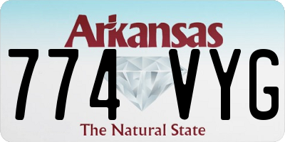 AR license plate 774VYG