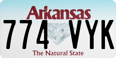 AR license plate 774VYK